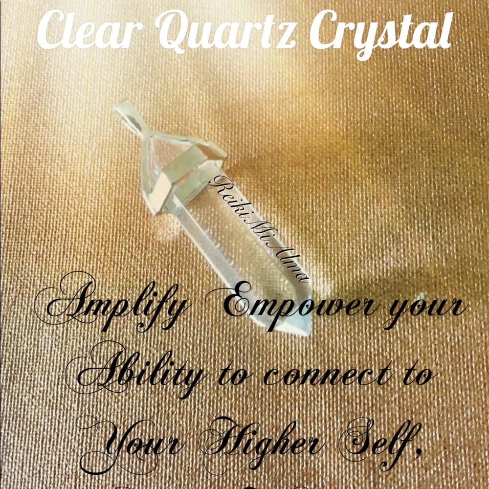 Clear Quartz Crystal Point Reiki Infused Necklace